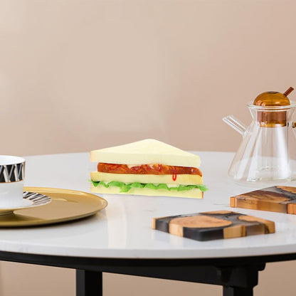 NOLITOY 6 Pcs Artificial Sandwiches Pu Food Model 5.51 X 4.52 X 6.49 in Fake Sandwich Props for Kitchen Display Photo Prop Party Decoration Classroom Teaching