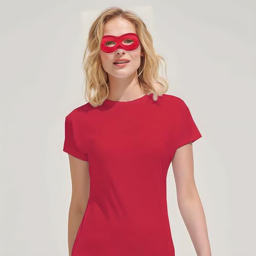 Red Super Hero Stiff Fabric Mask - 2.87" x 8.25" (Pack Of 1) - Fits Most Adults & Kids - Perfect For Parties, Cosplay & Themed Events - color: Red