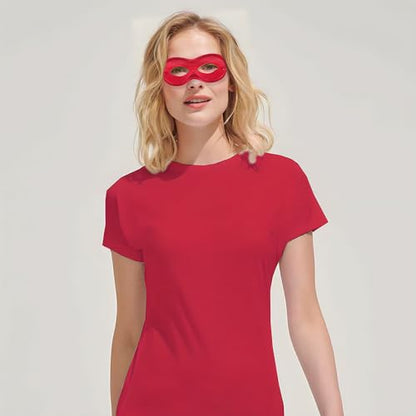 Red Super Hero Stiff Fabric Mask - 2.87" x 8.25" (Pack Of 1) - Fits Most Adults & Kids - Perfect For Parties, Cosplay & Themed Events - color: Red