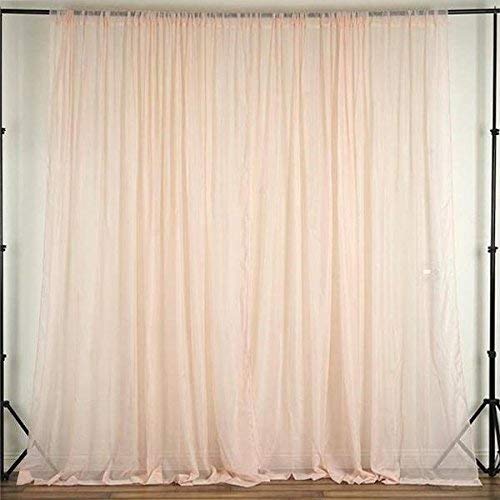 New Creations Fabric & Foam Inc, Polyester See Through Chiffon Backdrop Drape Curtain Panel (Blush, 5 Feet Wide x 9 Feet High, 1 Panel) - color: Blush, size: 5 Feet Wide x 9 Feet High, 1 Panel