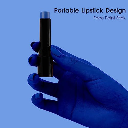 BADCOLOR Blue Face Body Paint Stick Eye Black, Royal Blue Face Painting for Softball Football Baseball Lacrosse, Professional Facepaint Makeup for Halloween Special Effects Cosplay Costume Parties - color: 1PCS Blue