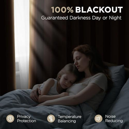 Joydeco 100% Blackout Curtains Velvet Black Out Curtain 84 Inch Drapes - color: Golden Brown, size: 52"W x 84"L (Pack of 2)
