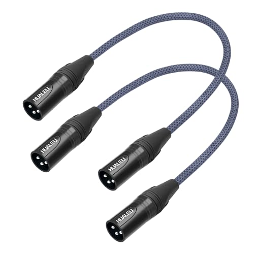 2 Pack 3 Pin XLR Male to Male Microphone Cables,1FT (OFC) Balanced XLR Audio Cable Male to Male,for Mixer Microphone DMX - color: XLR Male to Male, size: 1feet