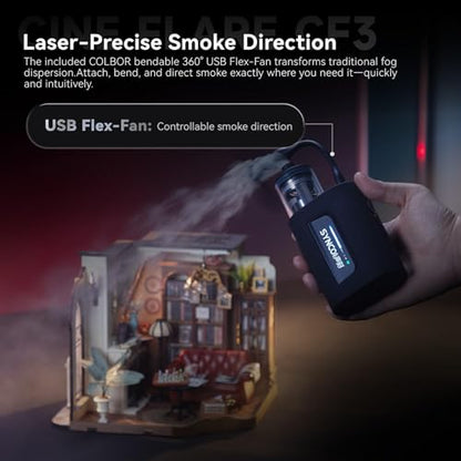COLBOR CF3 Fog Machine 30W Portable Fog Machine Mini Fogger for Photography | with 60° Tilt-Protection for Outdoor Party Cosplay Halloween Rechargeable Smoke Machine Fog - size: CF3