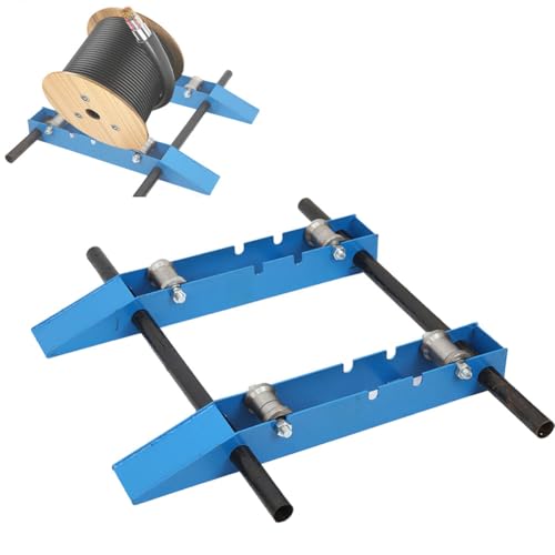 2 Ton Comercial Industrial Grade Steel Wire Dispenser, Heavy Duty Cable Drum Roller Reel Dispenser Cable Roller Stand Unwinder for Reels max 39in Width