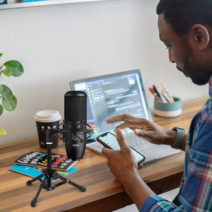 Geekria for Creators Tabletop Tripod Mic Stand Compatible with AKG D5, P120, P420, P820, C1000S, C3000, C451B, P5i, P3S Microphones, Desktop Mic Stand with Foldable Non-Slip Feet