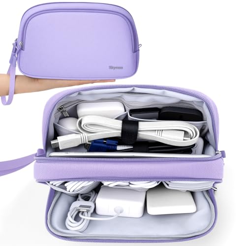 Skycase Travel Electronics Organizer, Cable Organizer Case for Essentials - color: Purple, size: L