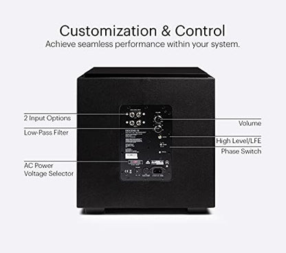 Definitive Technology Descend DN10 10" Subwoofer, White | Digitally Optimized for Movies & Music, New 3XR Architecture, 500W Peak Class D Amp & (2) Pressure-Coupled 10" Bass Radiators - color: White, style: DN10