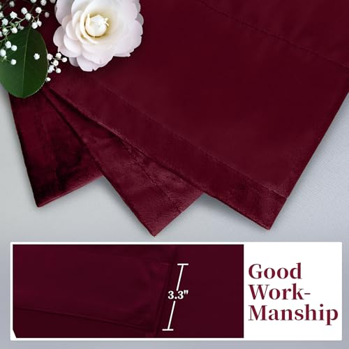 SimpleHome Red Velvet Curtains 84 Inches for Living Room Rod Pocket | Luxury Blackout Velvet Curtains,Thermal Insulated 2 Panels Room Darkening Drapes,Velvet Bedroom Curtains,W52 x L84,2 Panels - color: Red, size: 52"W x 84"L (Pack of 2)