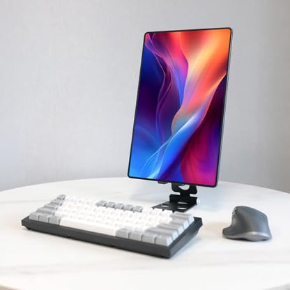 Kado Aluminum Alloy Tablet Stand for Portable Monitor, Foldable iPad Stand | Black Adjustable Holder Computer Office Desk Accessories for Kindle, Switch, iPad Pro/Air/Mini, iPhone Pro/Max/Plus - size: Aluminum Black
