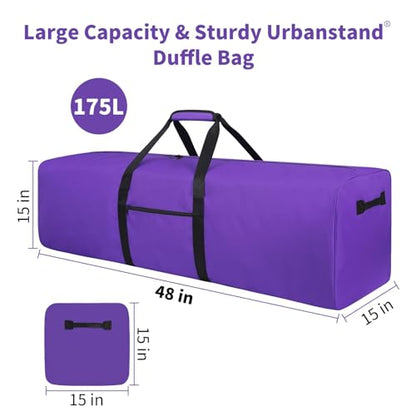 Urbanstand 48 inch Foldable Duffel Lock Zipper Travel Camp, Purple - color: Purple, size: 48 Inch