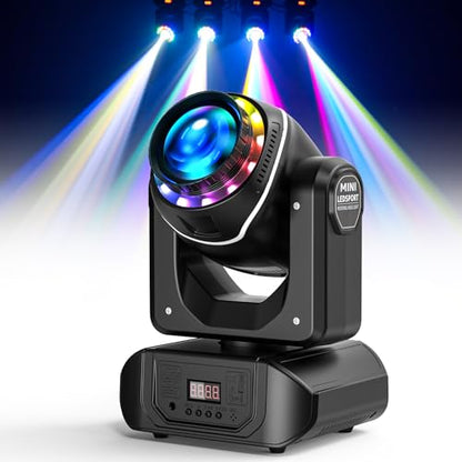 108W Moving Head Beam Light with Remote Control,18-Facet Prism DJ Lighting 10 Gobos 8 Colors DJ Lighting Spotlight by DMX and Sound Activated for Wedding,Parties,Bar,Live Show - color: 1-PACK