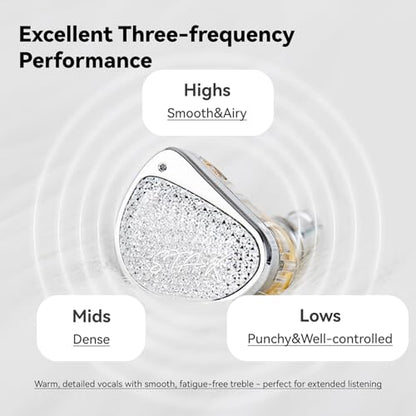 STA-K In Ear Monitor, EarAcoustic Audio HiFi Stereo Wired Earbuds, Hybrid Dual Drivers IEM Headphones, Crystal Clear Sound IEM Earphones with 2 Pin Cable for Musicians (With Microphone Usb, Silver)