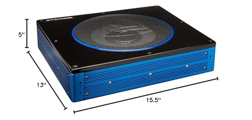 Rockville RW8CA 8" Low Profile Under-Seat Active Powered Car Subwoofer | 150W RMS/600W Peak, Bass Knob Included, Sealed Enclosure, 2.7" Slim, Auto Turn-On, Adjustable Low-Pass Filter, RCA Input - style: 8 Inch