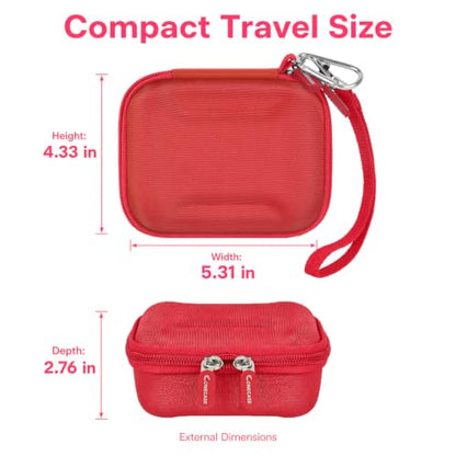 Hard EVA Carrying Case Compatible with JBL Go 5/4/3 Ultra-Portable Speaker | Travel Storage Bag with Mesh Pocket, Double Zipper, Stay-In-Place Strap, Detachable Handle, Carabiner, Case Only，Red - color: Red