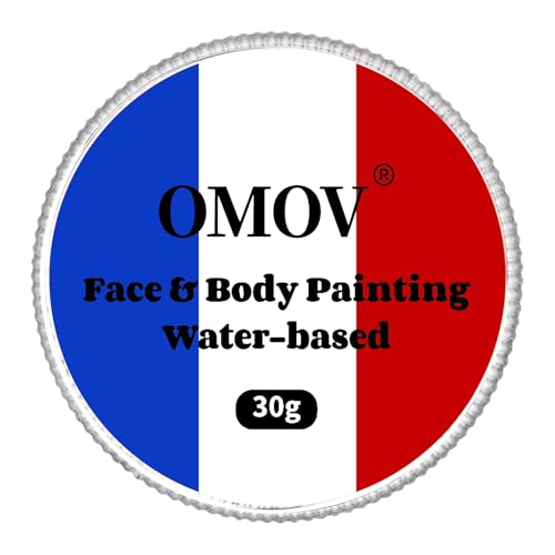 US Flag Red White Blue Face Paint (1oz) Non-Toxic, Water-Based for 4th of July Independence Day America’s Patriotic Parades, Joker Face Painting Makeup,Halloween Clown SFX Costume Cosplay Body Paint - color: Blue, white, and red flags-30g