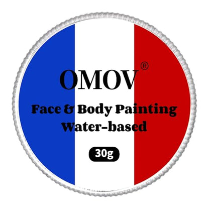 US Flag Red White Blue Face Paint (1oz) Non-Toxic, Water-Based for 4th of July Independence Day America’s Patriotic Parades, Joker Face Painting Makeup,Halloween Clown SFX Costume Cosplay Body Paint - color: Blue, white, and red flags-30g