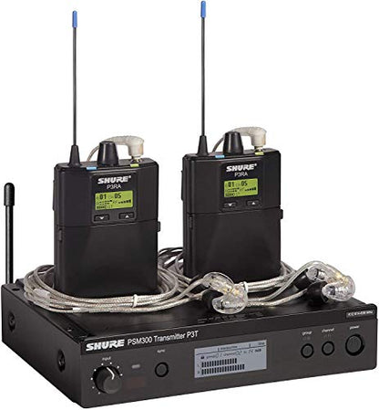 Shure PSM300 P3TRA215TWP Pro Wireless In-Ear Personal Monitor System with SE215-CL Earphones, Twinpack - J13 Band - size: Twinpack, style: J13 Band (566-590 MHz)