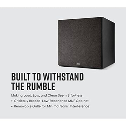 Polk Audio Monitor XT12 12" Powered Subwoofer, Deep Bass (Midnight Black) - style: 12" Subwoofer (XT12)