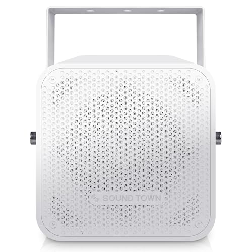 Sound Town Compact 2-Way 5" Coaxial Wall Mount Commercial Loudspeaker, White, with 5" Woofer, Birch Plywood, Speed Mounting Bracket for Bar, Church - color: White, size: 5"