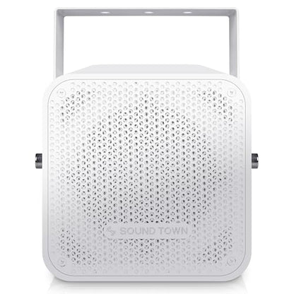 Sound Town Compact 2-Way 5" Coaxial Wall Mount Commercial Loudspeaker, White, with 5" Woofer, Birch Plywood, Speed Mounting Bracket for Bar, Church - color: White, size: 5"