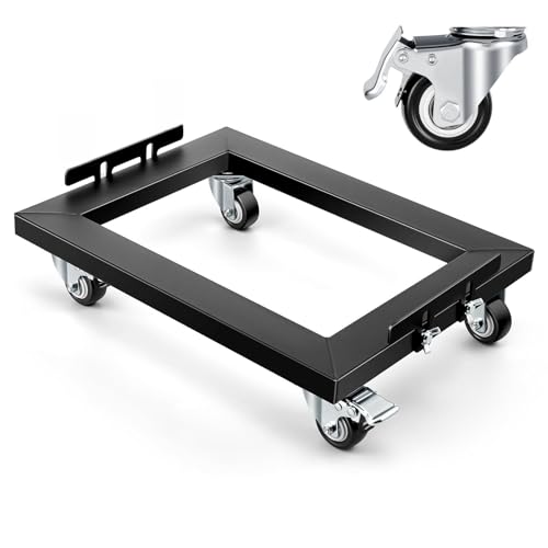 KEDSUM 1000LBS Furniture Dolly Heavy Duty Dolly with Reinforced Steel Frame | 4 Wheels with Brake, All Terrain & Anti-Slip Baffles for Home Moving, Garage, Warehouse, 13 x 17 in, 1 Pack - size: 17 x 13 inch