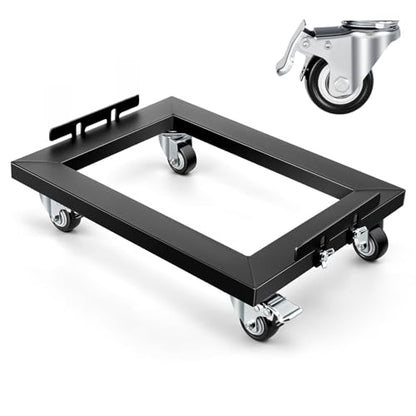 KEDSUM 1000LBS Furniture Dolly Heavy Duty Dolly with Reinforced Steel Frame | 4 Wheels with Brake, All Terrain & Anti-Slip Baffles for Home Moving, Garage, Warehouse, 13 x 17 in, 1 Pack - size: 17 x 13 inch