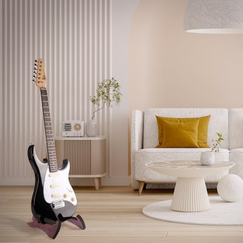 Guitar Stand, Acoustic Guitar Stand with Padded Foam, Classical Electric Guitar Stand,Folding Bass Guitar Display Stand Travel Guitar Stand, Compatible with Mandolin, Bass, Banjo, Ukulele,Rabbit-Shape Patented (Black Walnut) - color: Black Walnut