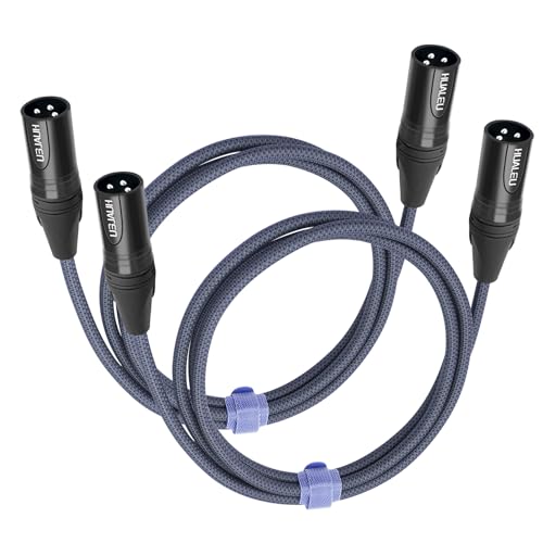 6FT 3Pin XLR Male to Male Audio Cable,3 Pin Male to Male Microphone Cable with Oxygen-Free Copper,Silver Plated Studio Mixer Amplifier Adapter cable-2Pack - color: XLR Male to Male, size: 6feet