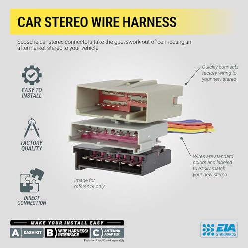 Scosche SHGM03B Car Speaker Wiring Harness Adapter - Compatible with Select 1984-2009 GM Vehicles - Car Audio Wire Harness for Aftermarket Speakers - Sold in Pairs - See Guide Images for Vehicle List