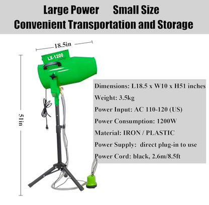 LANGXUN 2026 Upgrade Foam Machine for Party, 1200W High Power Foam Maker Cannon Bubble Machine, Outdoor Summer Pool Party Water Toys for Birthdays Hoilday Celebrations and Backyard Events - color: Green