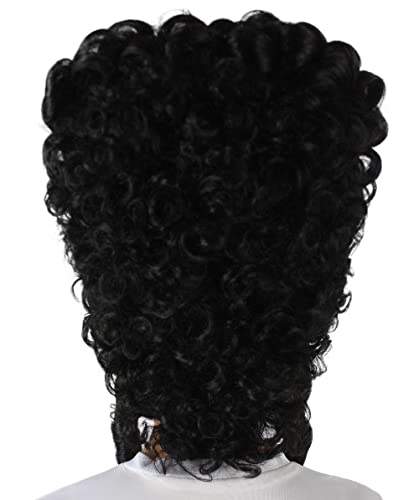 HPO Adult Women's Baroque French Revolution Queen Marry Wig, Multiple Color Options, Breathable Capless Cap, Flame-retardant Synthetic Fiber - color: Black