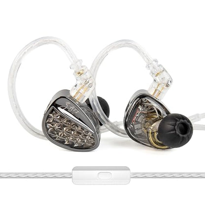 KZ ZA12 in Ear Monitor Headphones,2DD+4BA Hybrid Wired Earbud,Gaming Earbud - color: Matte Black, size: With Microphone