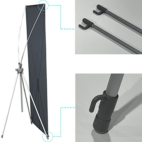 4UMedia&Displays 8 Units Premium X Banner Stand 24"x63" (Stand ONLY) (8 Pack) with Carrying Bag for Trade Show and Other Event Display - size: 8 PACK