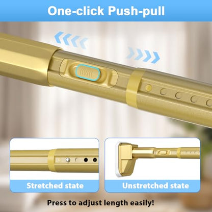 Extra Long Tension Curtain Rod, Gold, 41-86 Inch (4-7.1ft), Tension Rod - color: Gold, size: 41-86inch