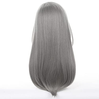 Anime Grey Long Wigs Women Straight Hair with Bangs COS Adult Game F!Trailblazer Cosplay Wigs Halloween,Christmas,Comic con,Game Show,Party - color: Gray W