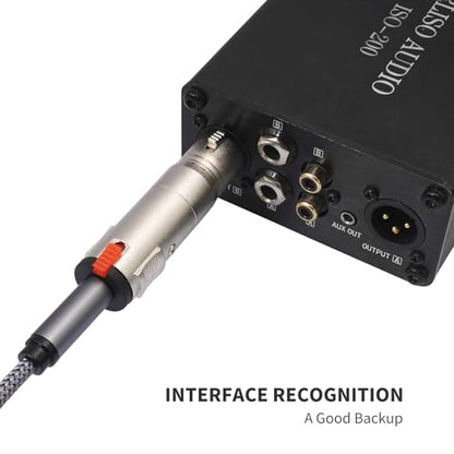 1/4 TRS 6.35mm AUX Female to XLR 3-Pin Adapter XLR Female 2Pcs, Silvery with Lock Converter Plug Cable Connector，Nickel Plated Zinc Alloy Shell, All Copper Pin Socket - color: Silvery