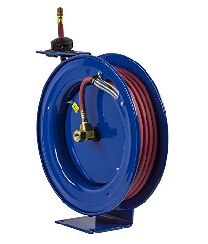Coxreels P-LP-125 Low Pressure Retractable Air/Water Hose Reel: 1/4" I.D., 25' Hose Capacity, with Hose, 300 PSI, Made in USA - size: 1/4", style: 25'