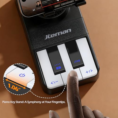 JTEMAN Cell Phone Stand with Bluetooth Speaker and Charging Stand,Piano Keys Design,Music Lovers & Teacher Gifts,Birthday Gifts for Men Women Dad Mom,Cool Tech Gadgets-Black - color: Black