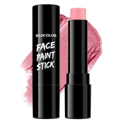 BADCOLOR Pastel Pink Face Body Paint, Highly Pigmented Body Paint Stick, Hypoallergenic & Waterproof Eye Black for Halloween Sugar Skull Broken Doll Pink Clown Costume - color: 1PCS Pastel Pink