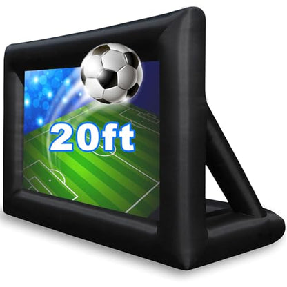 GZKYYLEGS 20 Feet Inflatable Projector Screen Outdoor Inflatable Movie Screen with Air Blower Storage Bag, Easy Set Up Blow Up Screen for Backyard Movie Night, Theme Parties, Celebrations