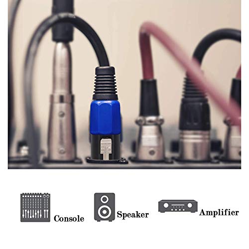 HBU 20 Feet Pack of 1 SpeakOn to XLR Female Cable - 20Ft. Livehosue Mic 3 Pole Connection Extension Wire - Microphone Audio Jack Speak-On Male Plug to 3 Pin XLR Cables with Twist Lock 6-Meter - size: 20ft. - 1 Pack