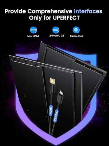 UPERFECT Portable Monitor 4K 120HZ QLED 17.3", 0.1ms Gaming Monitor | 500 Nits | 3840 * 2160 UHD |145% sRGB | USB-C & MINI HDMI | VESA & Stand | Travel Screen for Laptop, Computer, Game Consoles - size: 17.3"