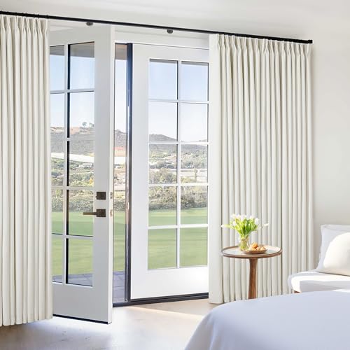 100% Blackout Pinch Pleated Linen 84 Inch Curtains 60 Inch Width Natural - color: Natural Linen, size: 60"W x 84"L (Pack of 1)