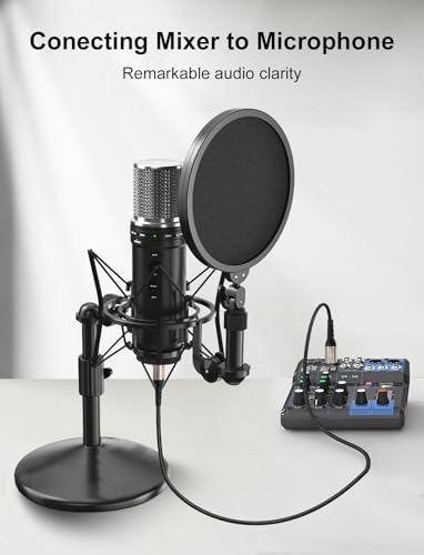 VIOY XLR Microphone Cable 6.6 FT, 3-Pin Male to Female Balanced Mic Cord | Self-locking XLR plug, aluminum alloy shell,Braided microphone extension cord for studio recording, mixer and podcast use - size: 6.6FT