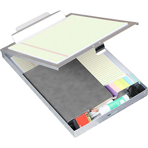 ROCOFF Metal Clipboard with Storage - Letter Size Aluminum Clipboards, Heavy Duty Storage Clipboard - Great for Office, Jobsite or Classroom, Single Compartment - color: High Capacity Clip