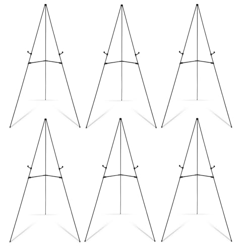 Falling in Art 6 Pack 63" Display Easel Stand, Holds 5 lbs - style: Black 6-Pack