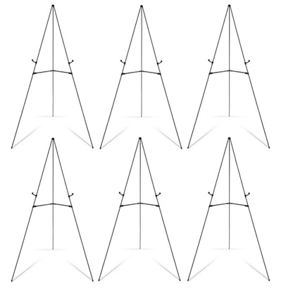 Falling in Art 6 Pack 63" Display Easel Stand, Holds 5 lbs - style: Black 6-Pack