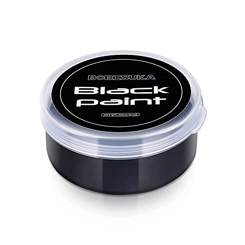 BOBISUKA Black Face and Body Paint,Professional Oil Based Cream Paint Palette For Halloween Cosplay Party Clown Stage Sfx Makeup - Non Toxic For Adults & Kids (Large 70g/2.46oz) - color: Black
