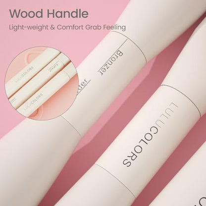 LULUCOLORS Blush Pink 13 in one Dual-Ended Makeup Brush Set with Sponge - color: Blush Pink